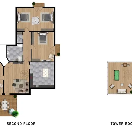 3 Bedroom Private Floor In Luxury Mansion شقة *